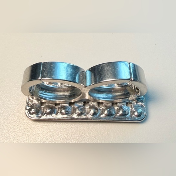 Vintage Double-Finger Horizontal/Rectangular Bar Design Ring - Picture 5 of 9